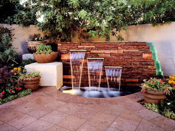 Crystal Waterfall On Brick Wall