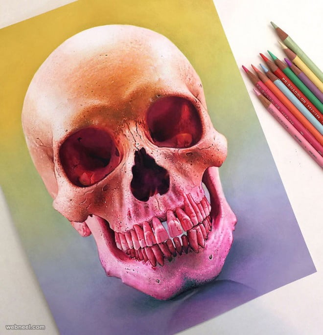 Pink Skull drawing idea