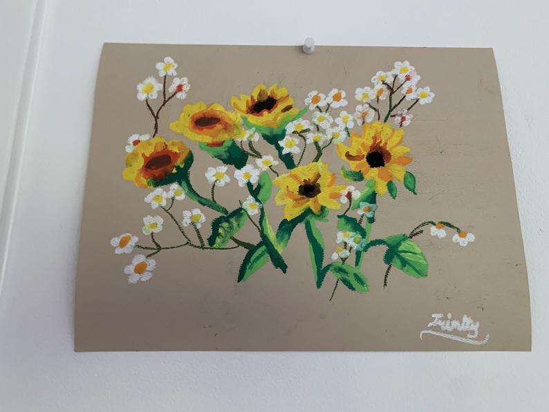 Sunflower Oil Pastel Drawing
