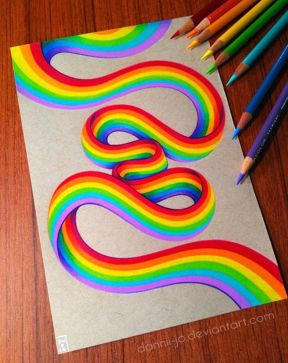 Rainbow String Flow drawing