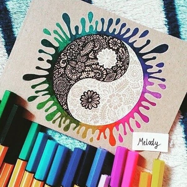 Bright Patterned Yin Yang