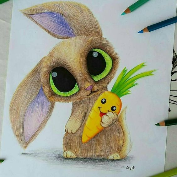 Bunny With A Carrot drawing