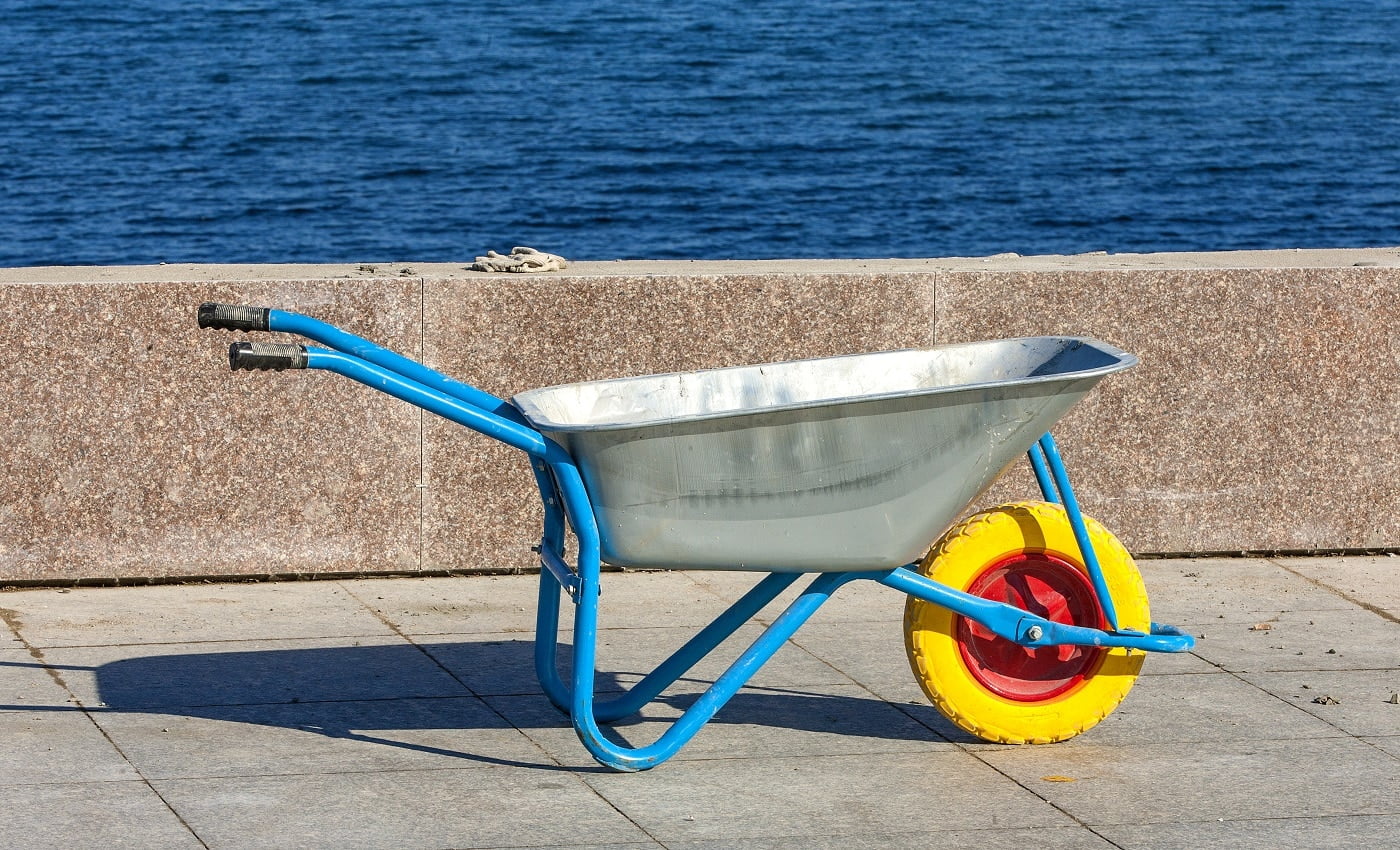 manual Wheelbarrow on the sea promenade