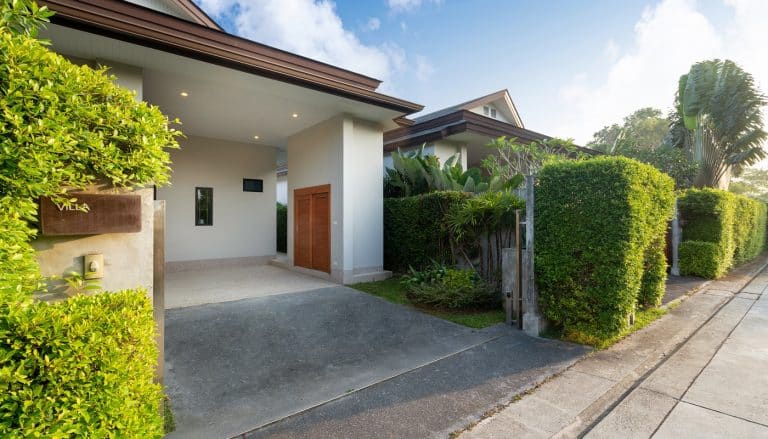 Carport of modern and luxury house