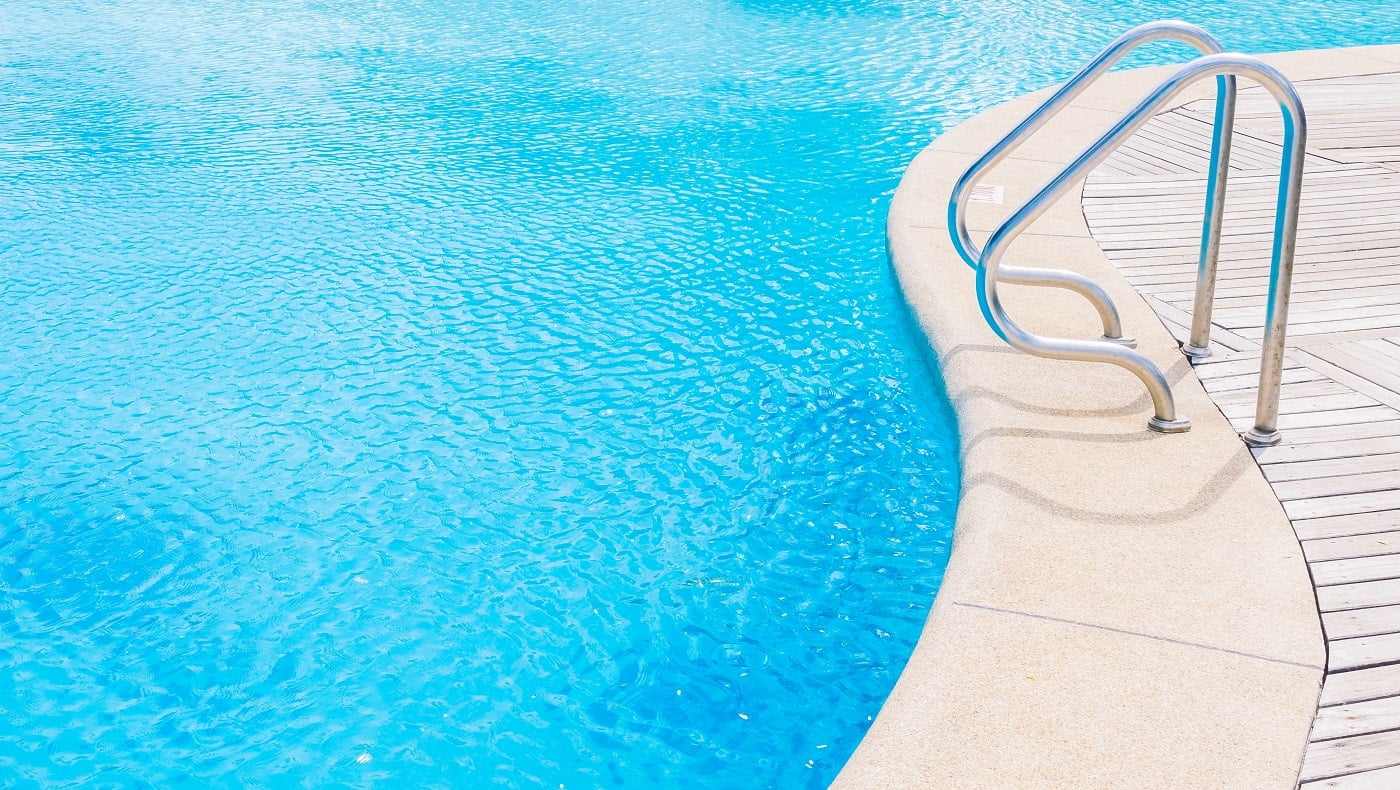 Beautiful luxury outdoor swimming pool in hotel resort - Vintage Light Filter