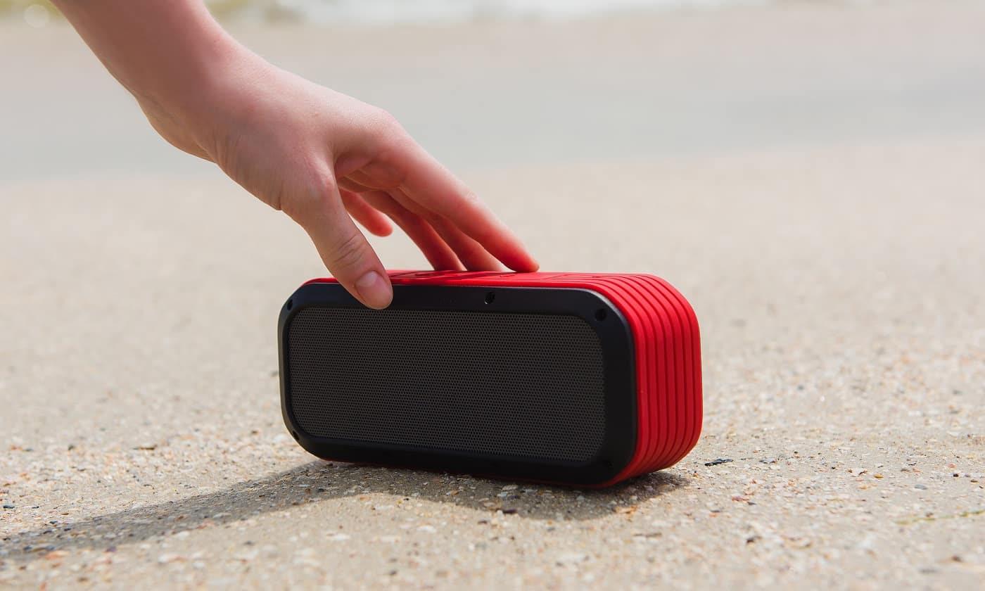 Female hand touch portable speaker