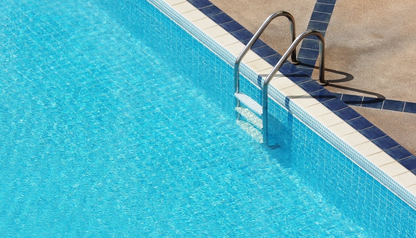 swimming pool with stair at hotel