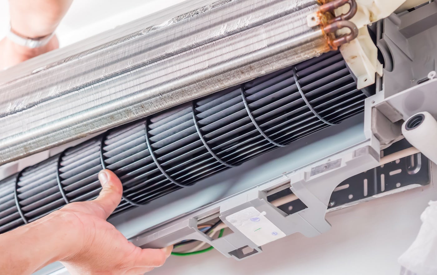 Air conditioner cleaning process and service