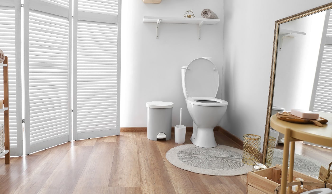 Interior of clean modern bathroom