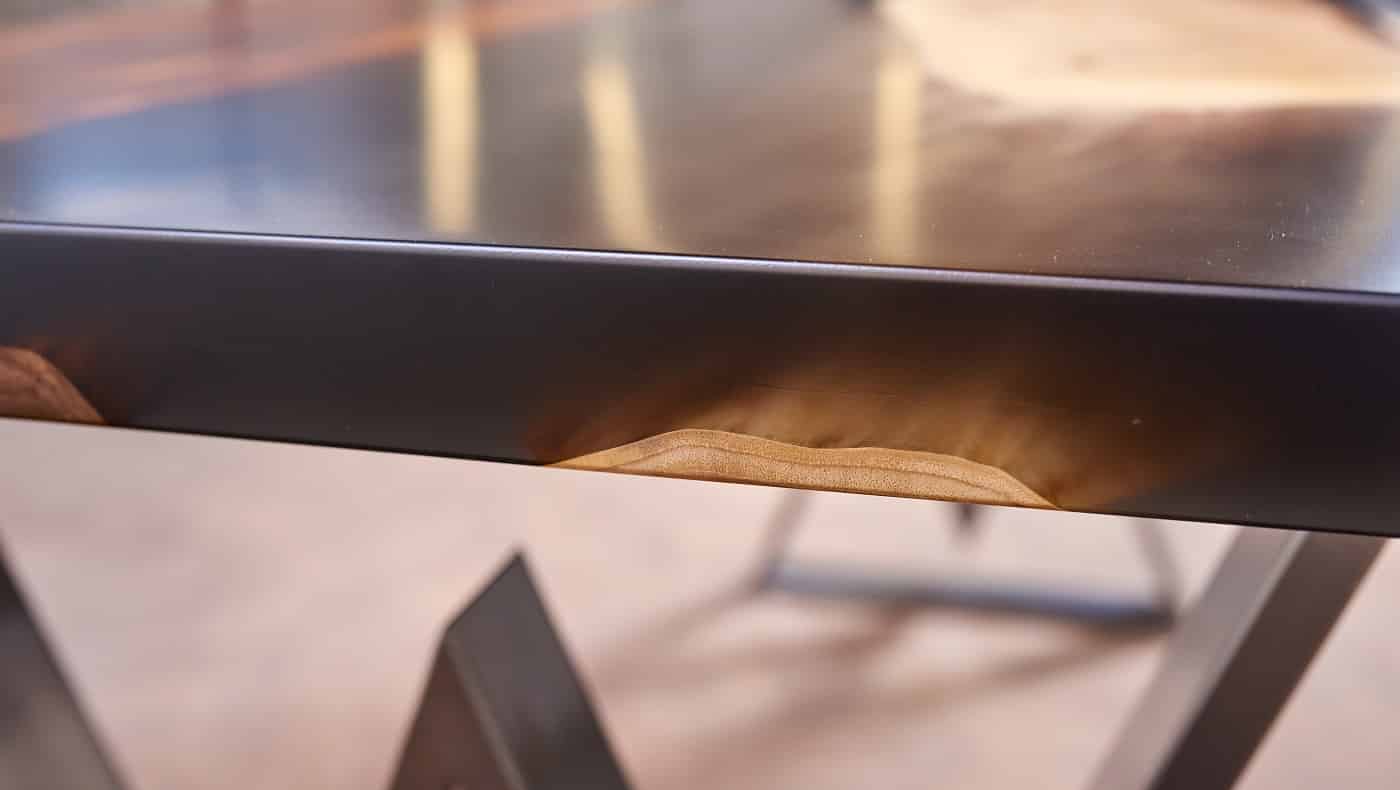 Texture of a wooden table with the best top Epoxy .