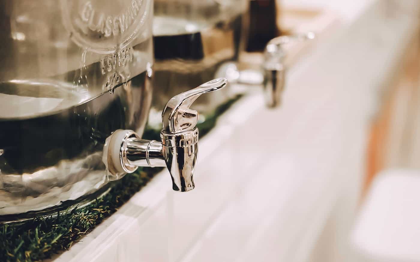 Cold water dispenser in Cafe or Restaurant. Minimal cooler.