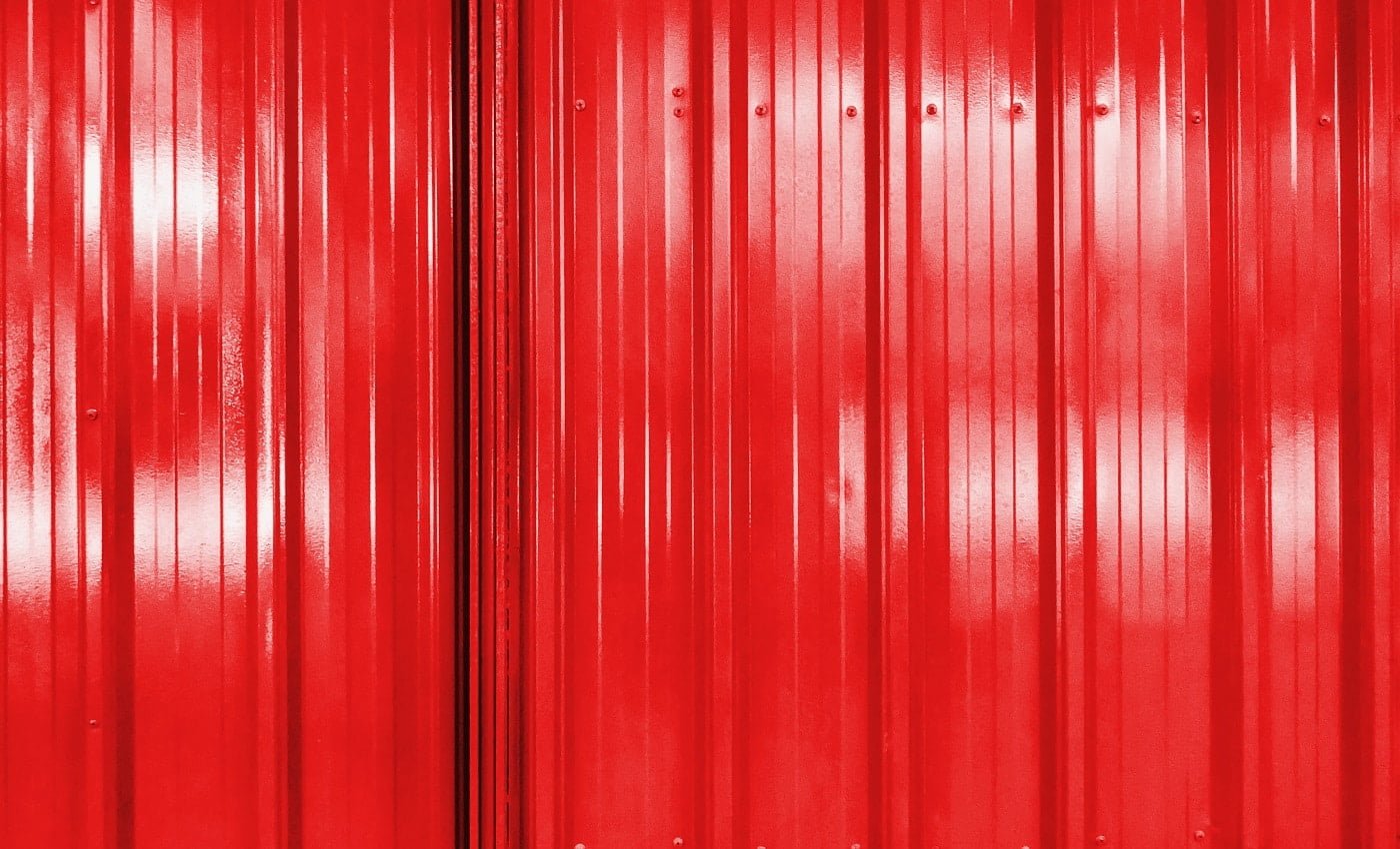 Full Frame Background of Red Corrugated Door