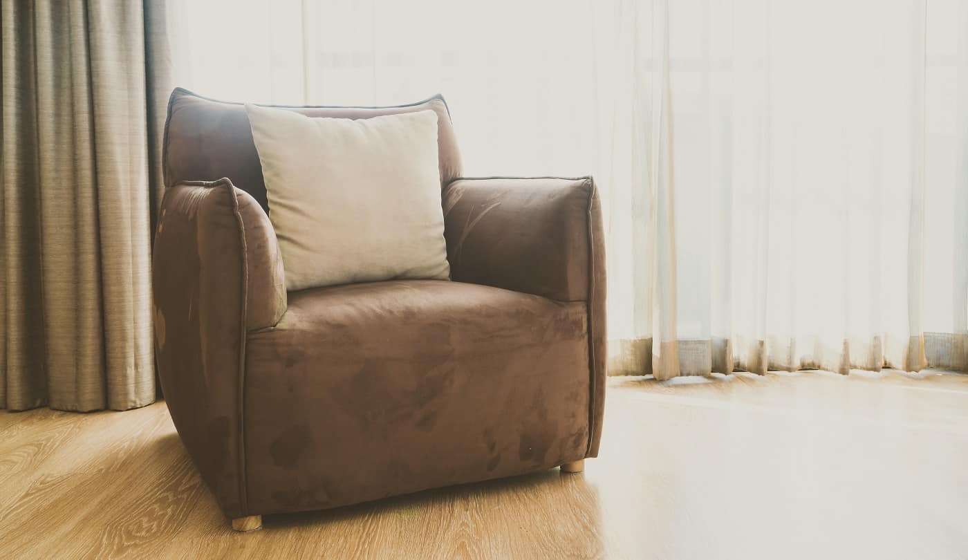 Sofa decoration in livingroom interior - Vintage filter. Verdict On Leather Reclining Chair