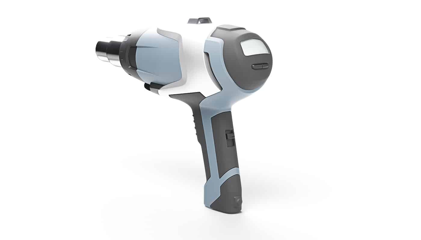 Modern heat gun isolated on white background. 3D illustration