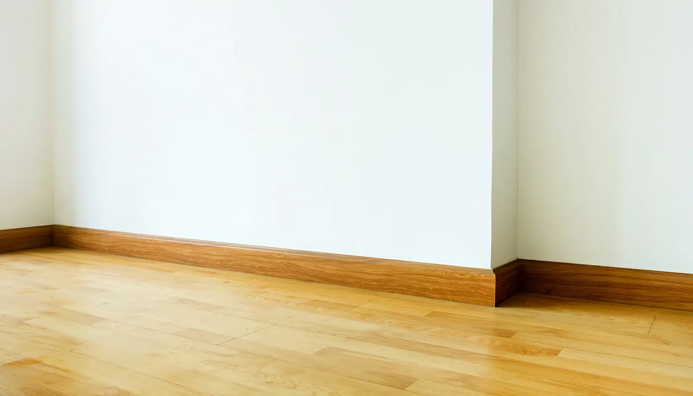 Empty room interior,parquet floor with white wall,house interior.