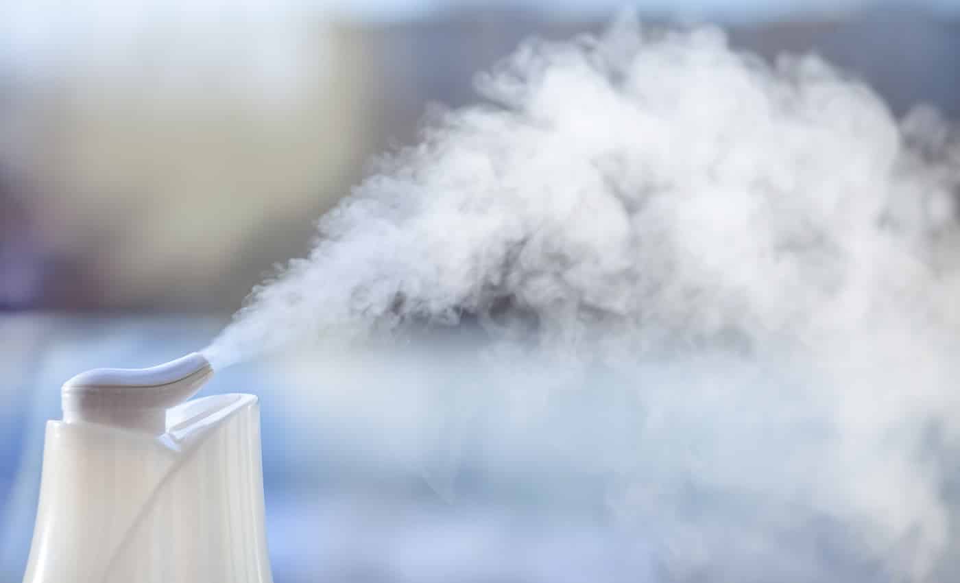 Humidifier spreading steam into the living room