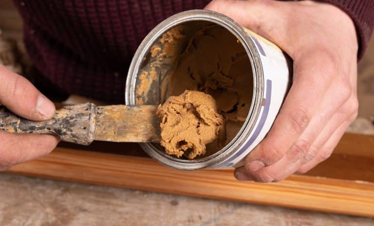 putty and trowel for restoration of wooden furniture and surfaces.