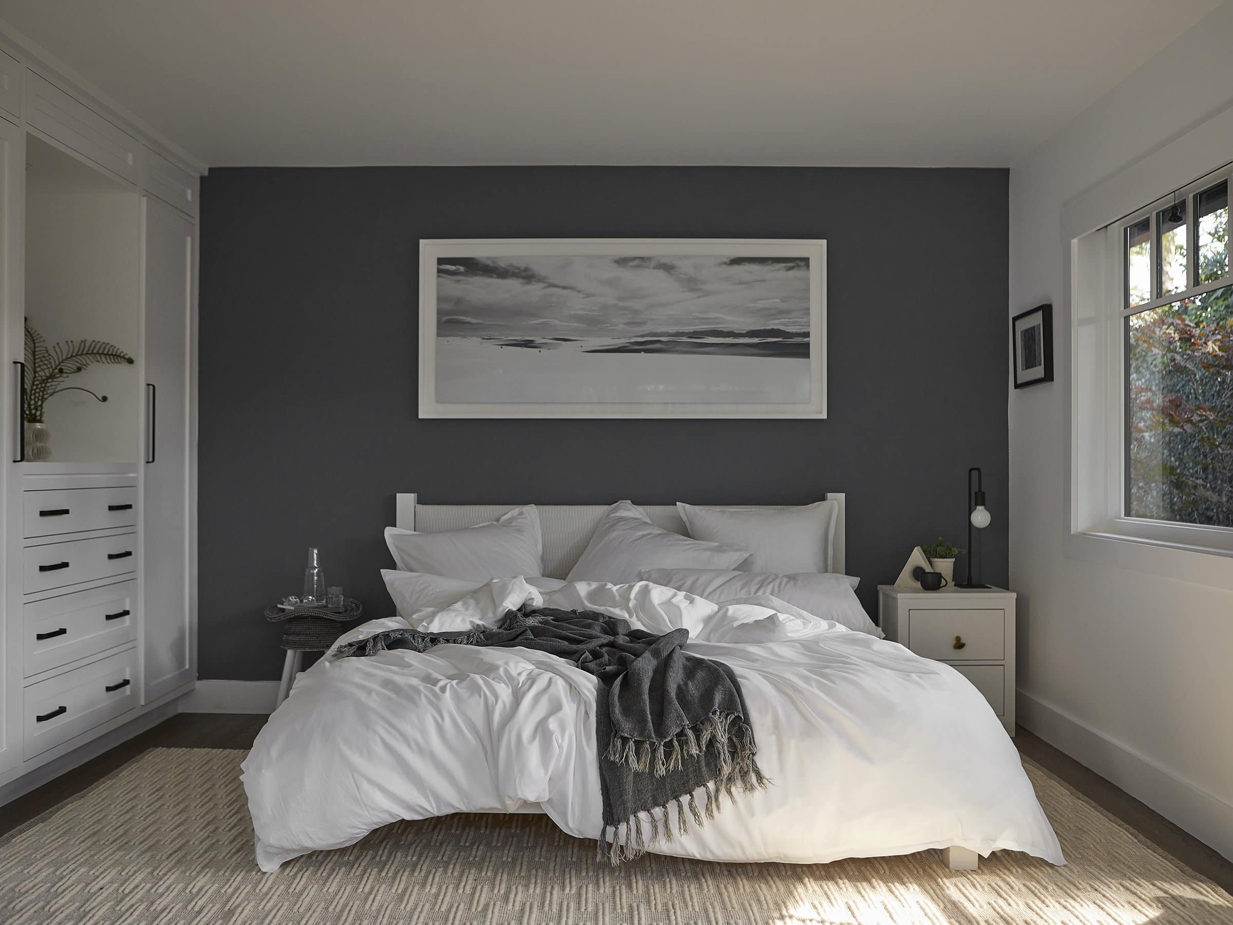 Gray and white Bedroom