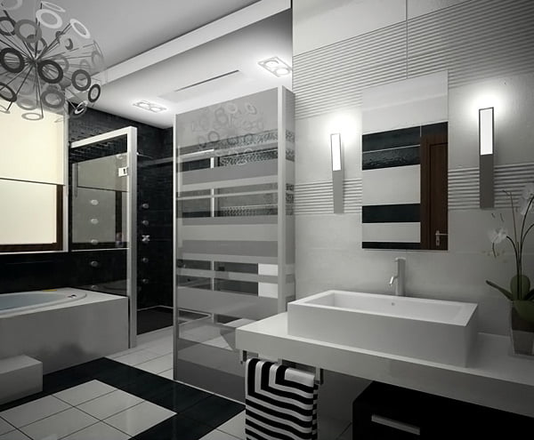 Transforming The Master Bathroom black and white
