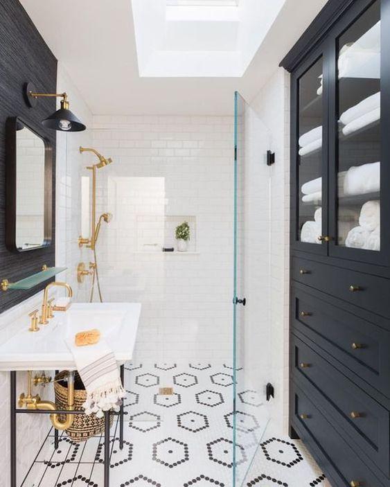 Making The Most Of A Small Bathroom white and black