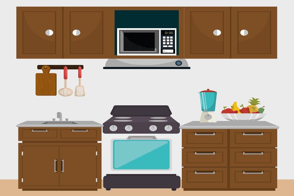 kitchen modern scene icons vector illustration design. Verdict On Microwave Shelves
