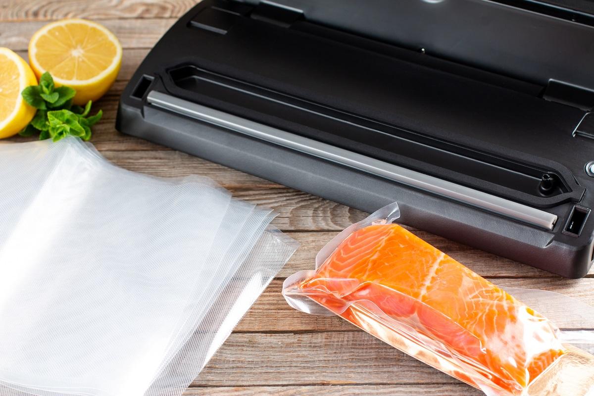 Vacuum fish packaging for long-term storage. The use of a vacuum sealer for long-term storage of products. Vacuumation food.