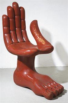 Iconic Hand Foot Chair By Pedro Friedeberg