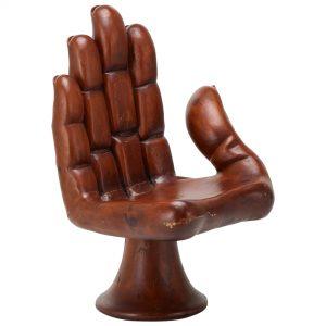 Carved Walnut Pedro Friedeberg Style Hand Chair