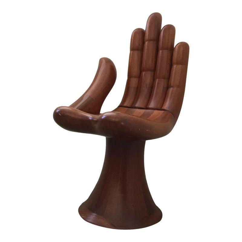 Pedro Friedeberg Mahogany Wood Hand Chair Surrealist Mid-Century Modern