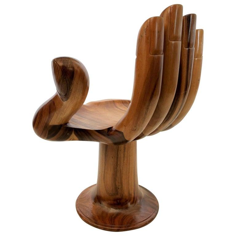 Pedro Friedeberg Style Carved Hand Chair Sculpture