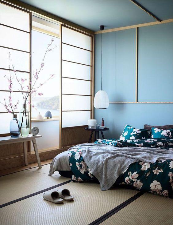 Floral Japanese Style Bedroom