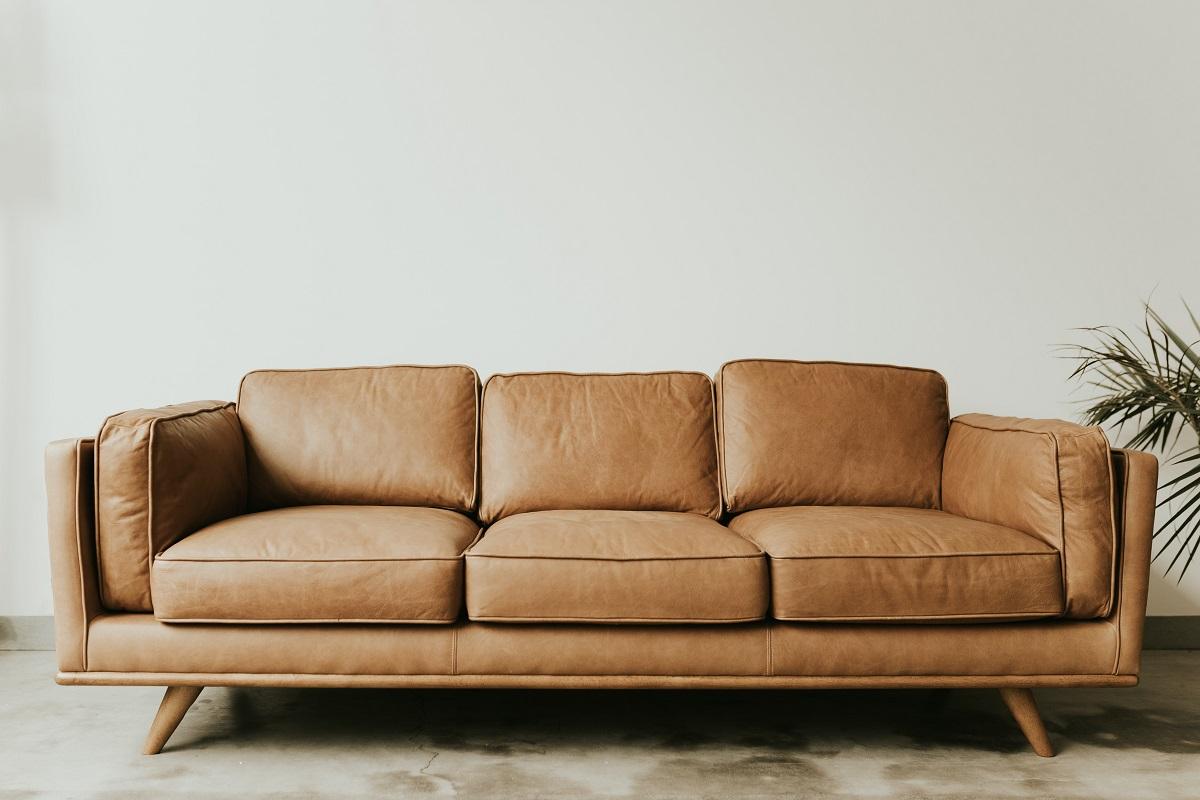 Mid Century Modern Leather Sofa