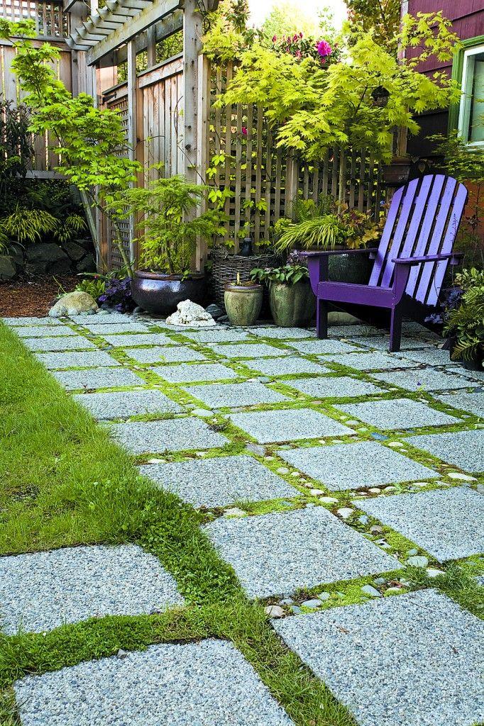 Concrete Paver Patio With Grass