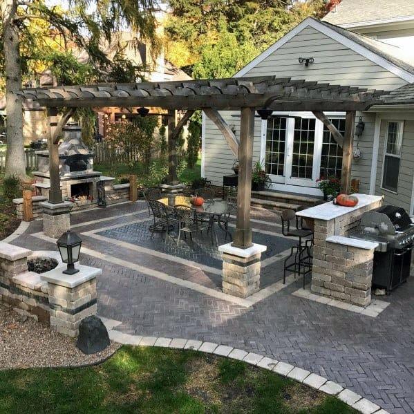 Herringbone Pattern Paver Patio