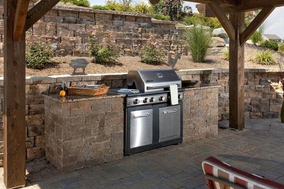 Stone Paver With Outdoor Kitchen