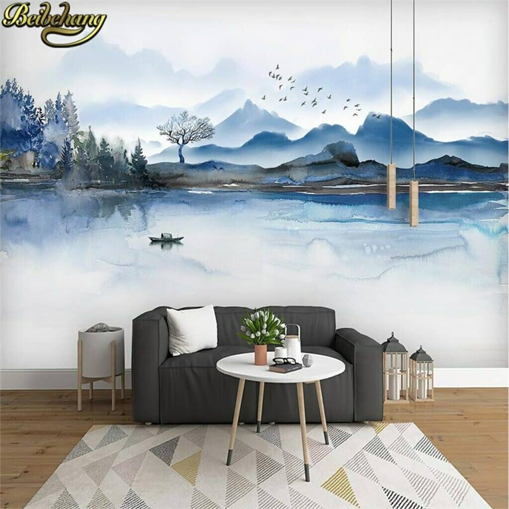 6. Murals of a lake and forest