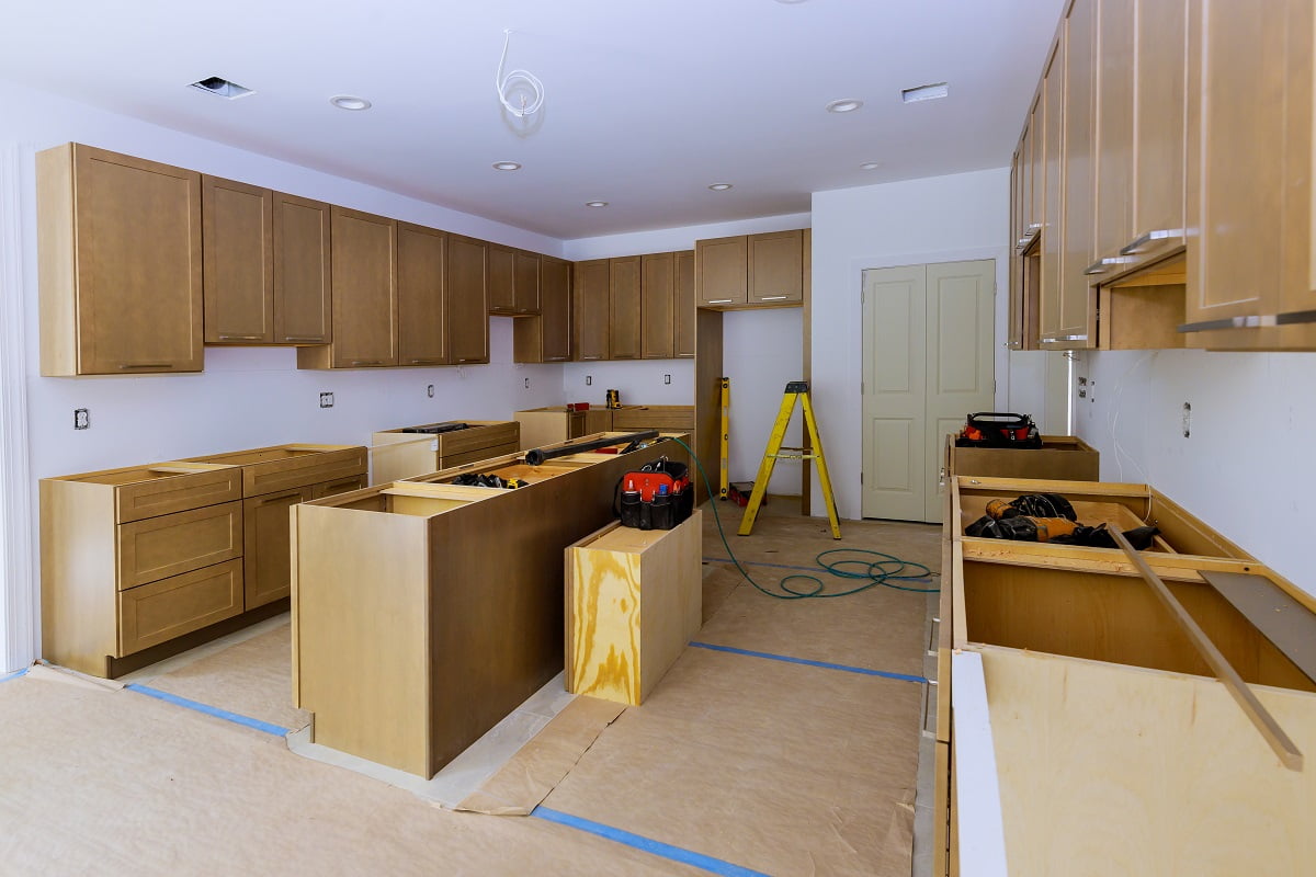 Remodel home improvement view installed in a new furniture in kitchen. Kitchen Renovation Frequently Asked Questions.