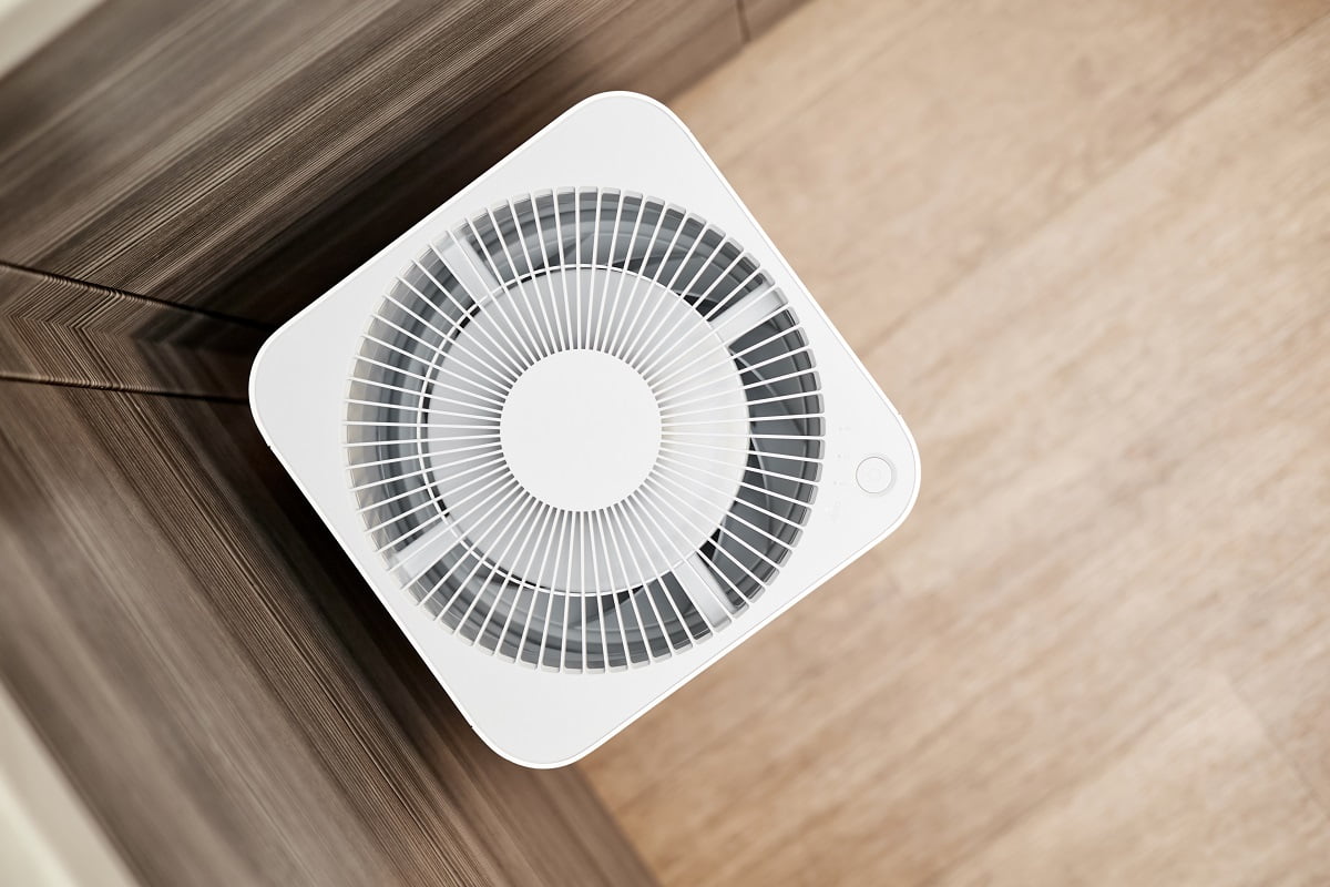 White dehumidifier in the bathroom of the apartment. Close-up, selective focus. Where To Place Dehumidifier In Bathroom Final Remarks.