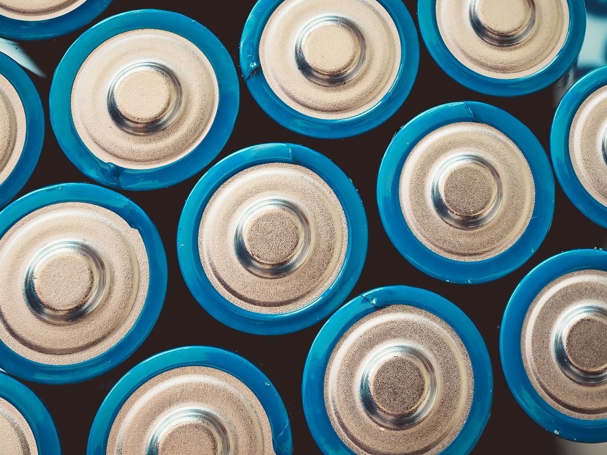 A high angle shot of a group of blue batteries on a surface. Can You Recharge CR123A Lithium Batteries Conclusion.