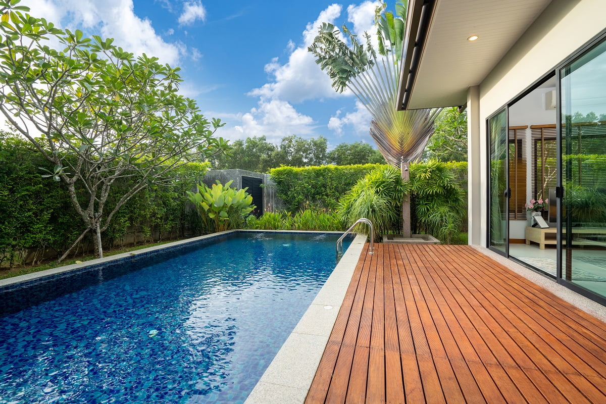 swimming pool and decking in garden of luxury home. How To Test Chlorine In Pool Without Kit Final Thoughts.