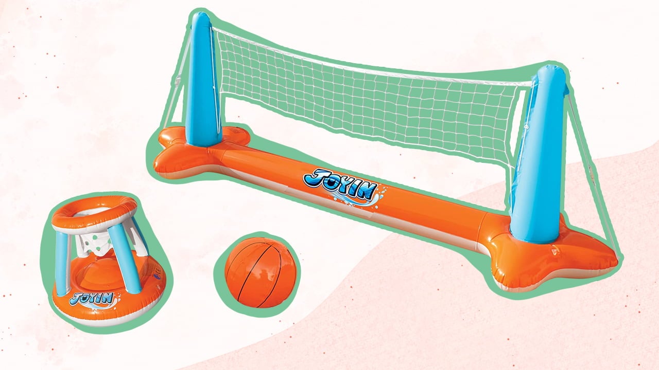Inflatable pool volleyball net