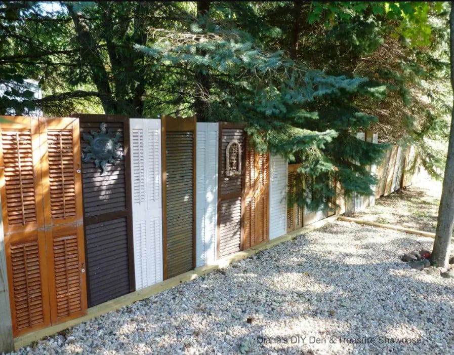 Repurposed Shutter Doors As Fence