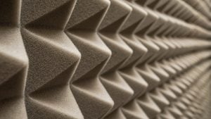 soundproof sponge in the sound recording studio. sound absorption. How To Soundproof Thin Apartment Walls