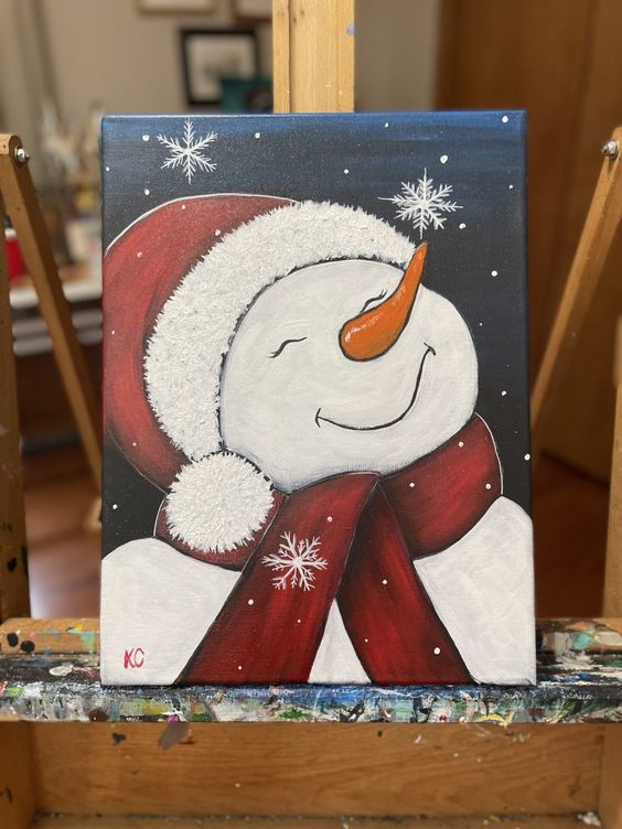 Cute Snowman Painting