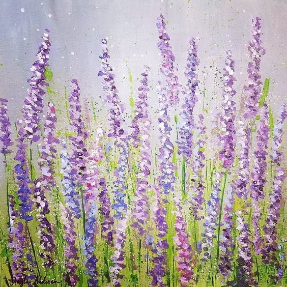 Lavender Acrylic with Cotton Swabs