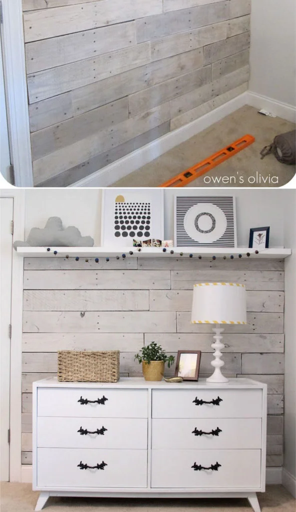 White Washed Pallet Wall