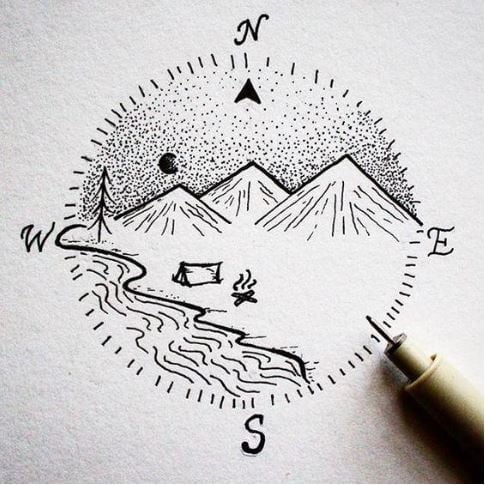 A Wonderful Mountain Mini Landscape Drawing