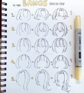 How to Draw Anime Bangs With Pencil