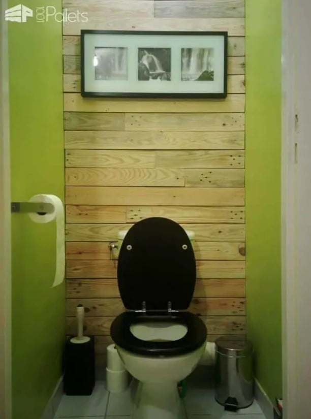 Toilet Pallet Wood Wall