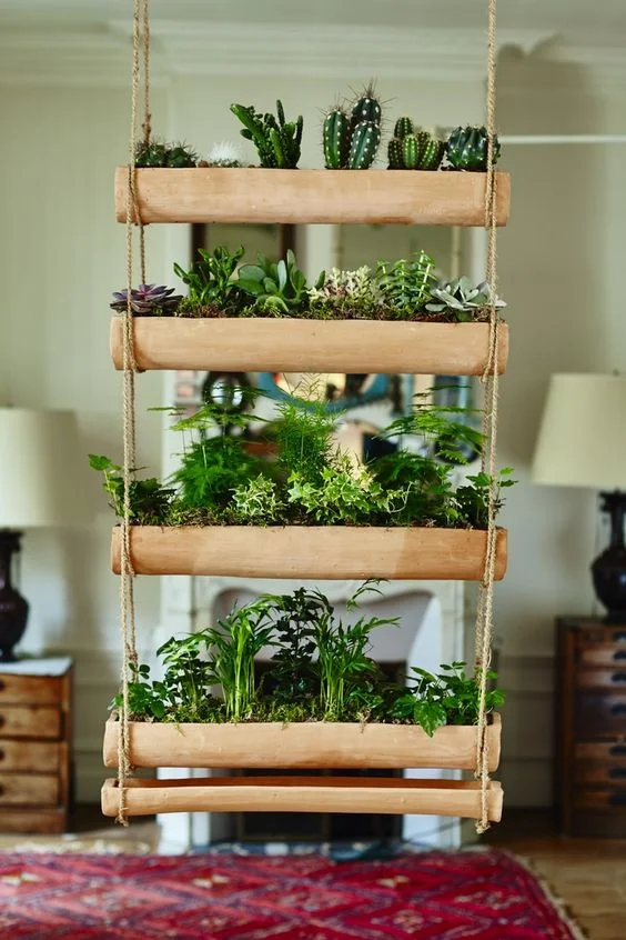 Easy Bamboo Hanging Planters